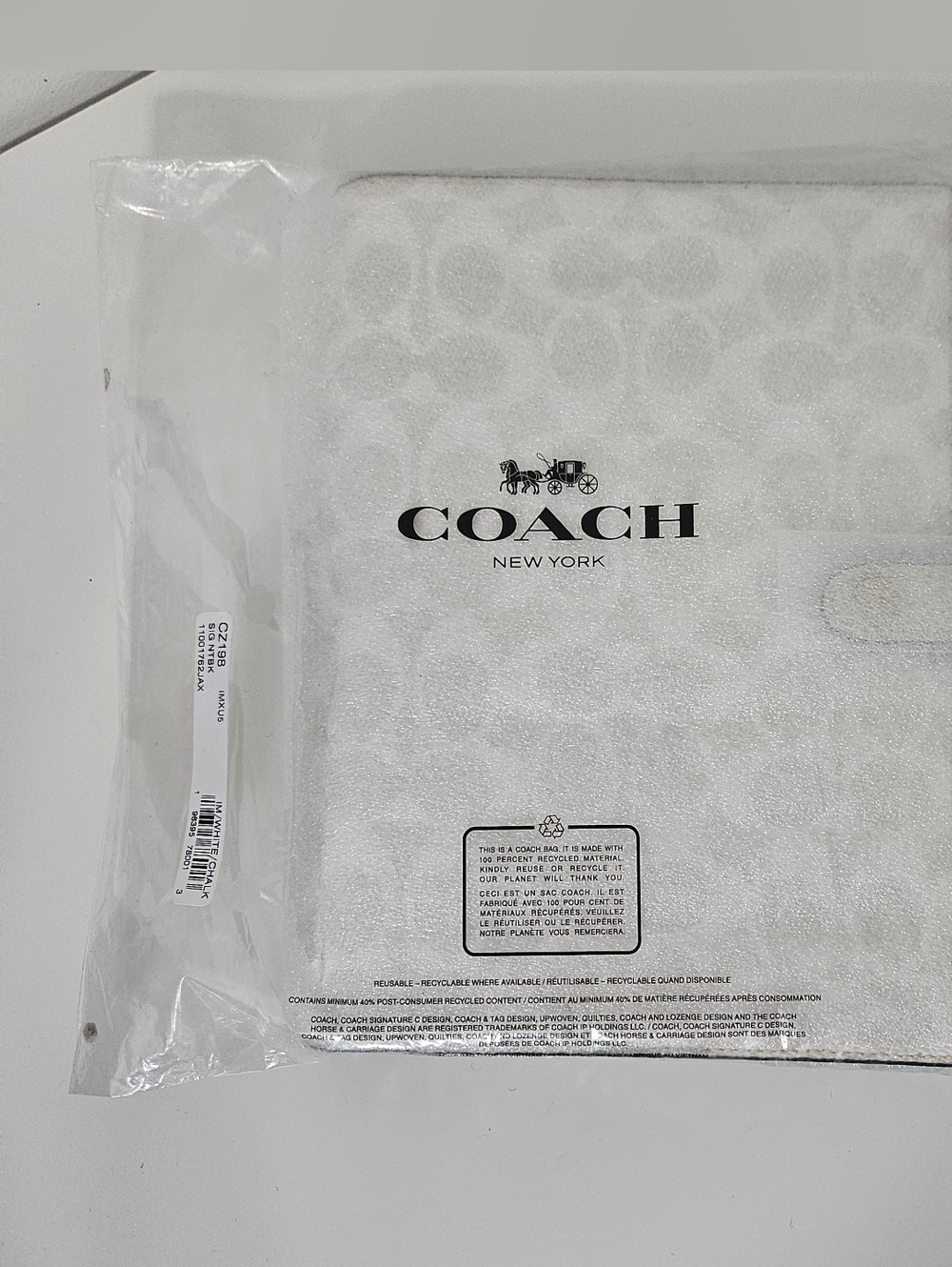 NWT Authentic Coach Chalk White C's Leather Notebook Cover And Journal Intact - Picture 2 of 5